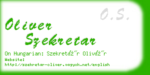 oliver szekretar business card